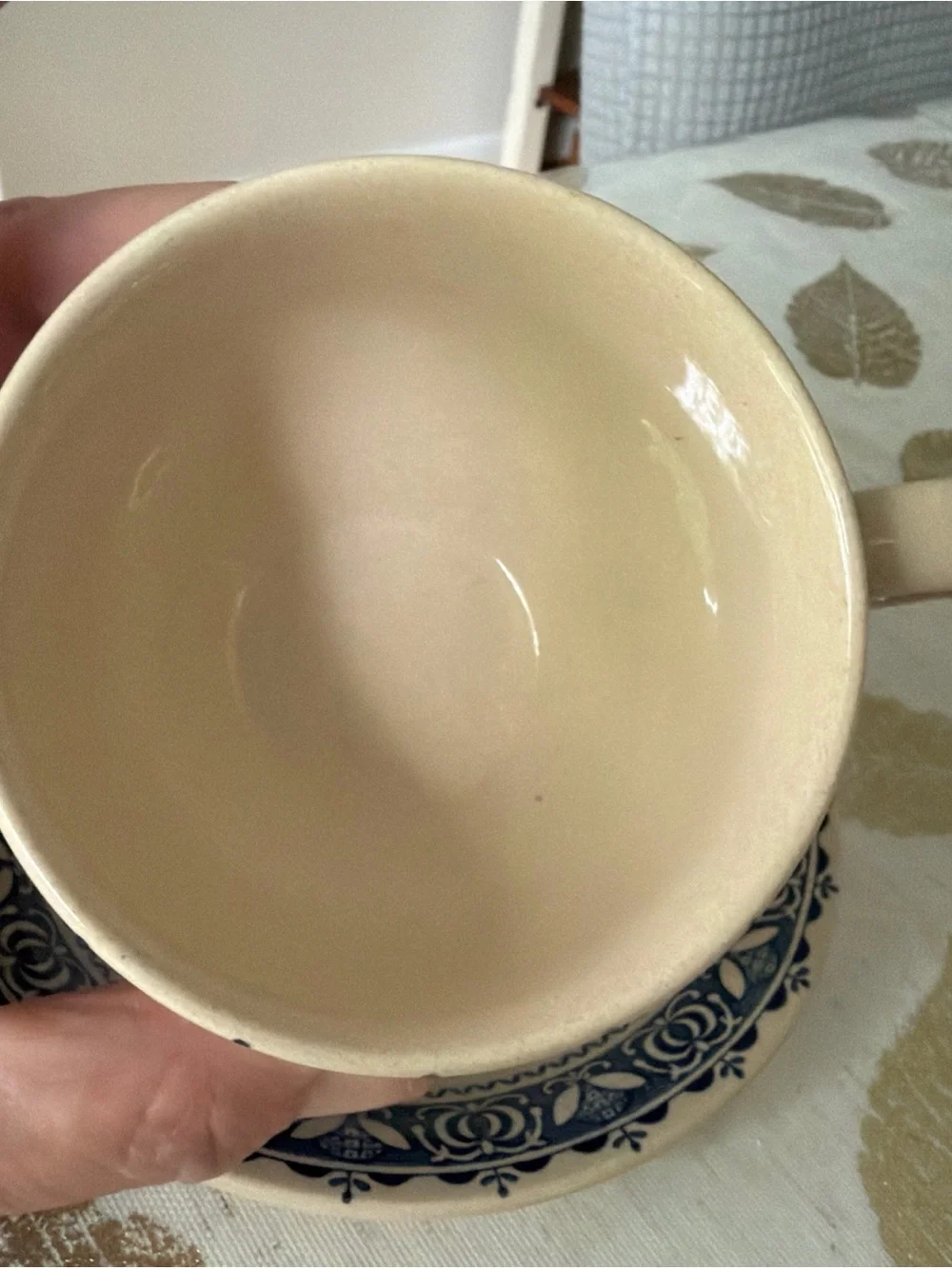 Johnson Brothers Vintage Hearts and flowers ironstone Teacup with Saucer